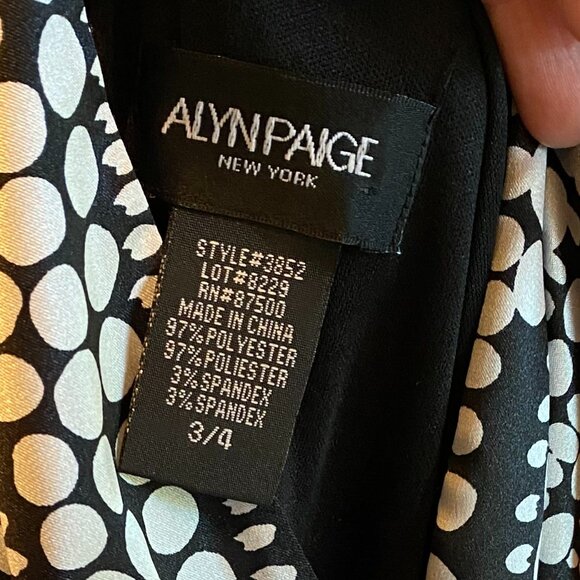 Alyn Paige New York Black White Sleeveless Print Halter Maxi Dress Size 3/4 - Picture 2 of 8